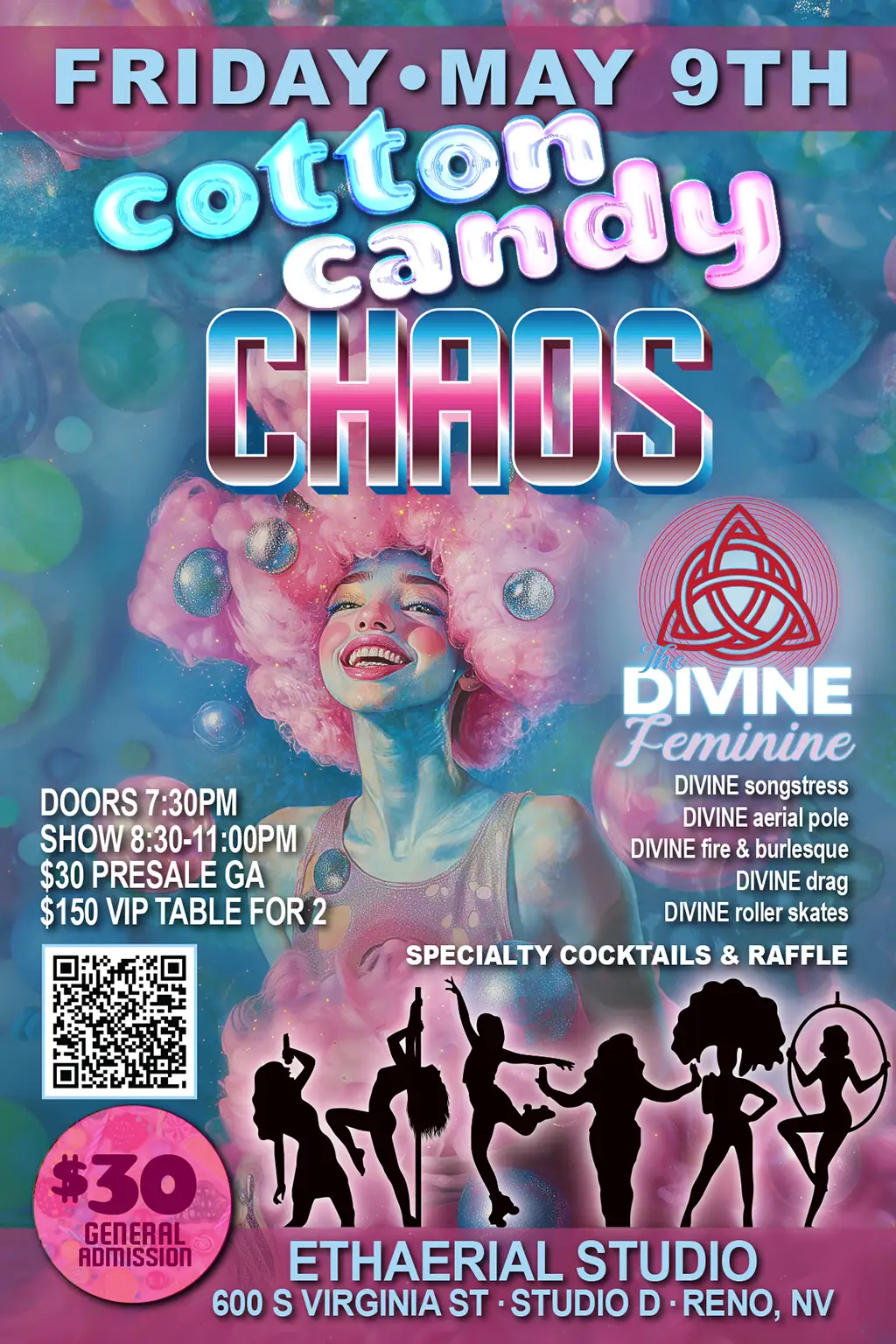 Divine Feminine Cotton Candy Chaos Poster